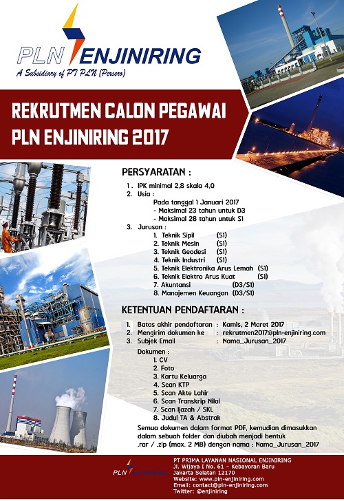 Rekrutmen Calon Pegawai PLN Enjiniring 2017 Netizen XploreR