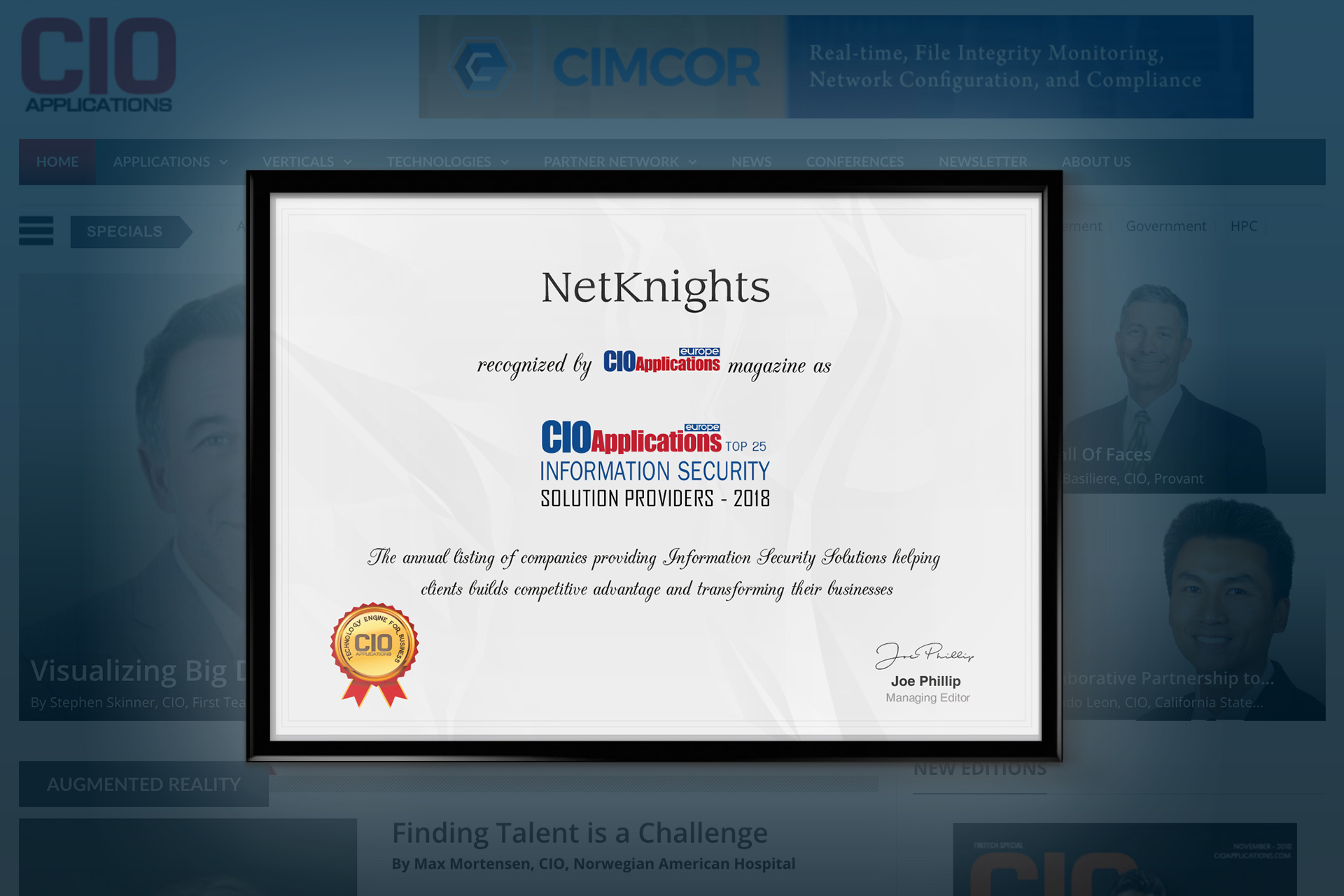 CIO Applications Europe Netknights achieves top international ranking