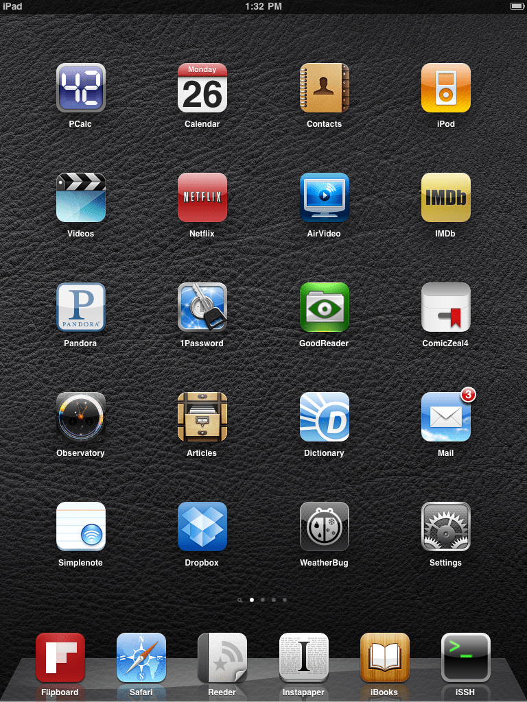 My installed iPad apps. Let me show you them.