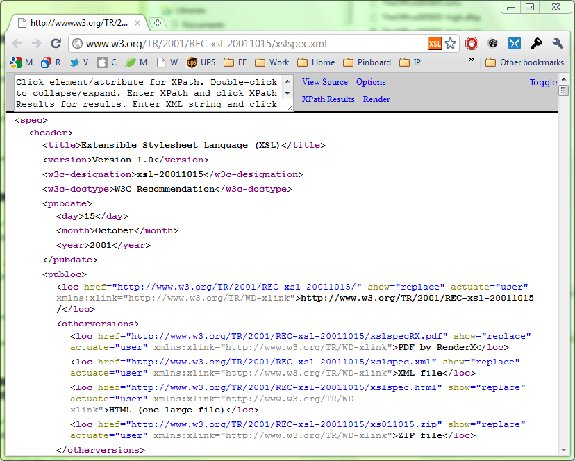 XML in Google’s Chrome