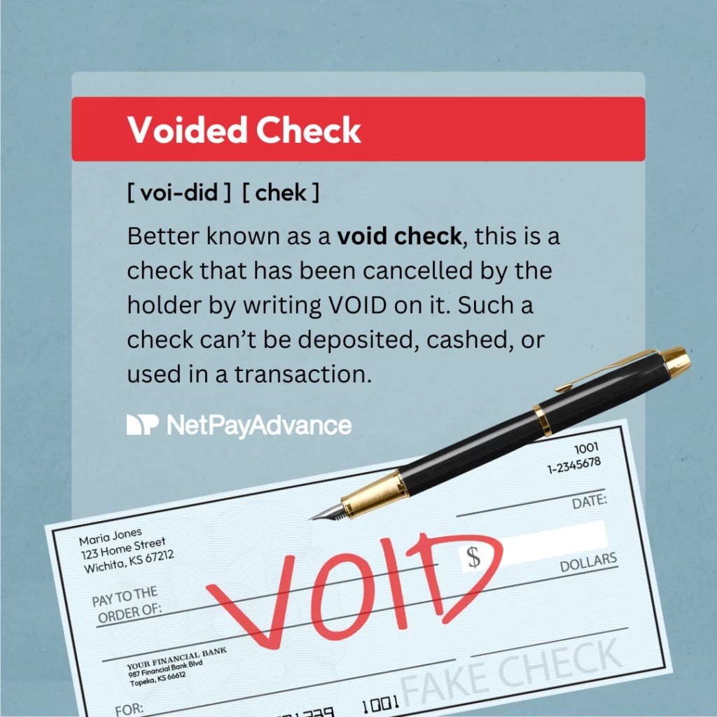 How to Void a Check Net Pay Advance