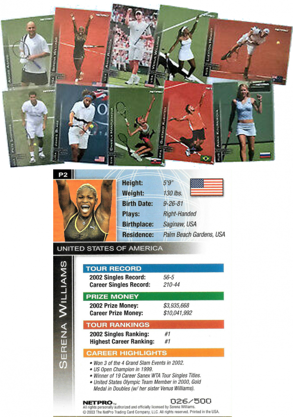 Official NetPro Cards site NetPro® Officially Licensed Tennis