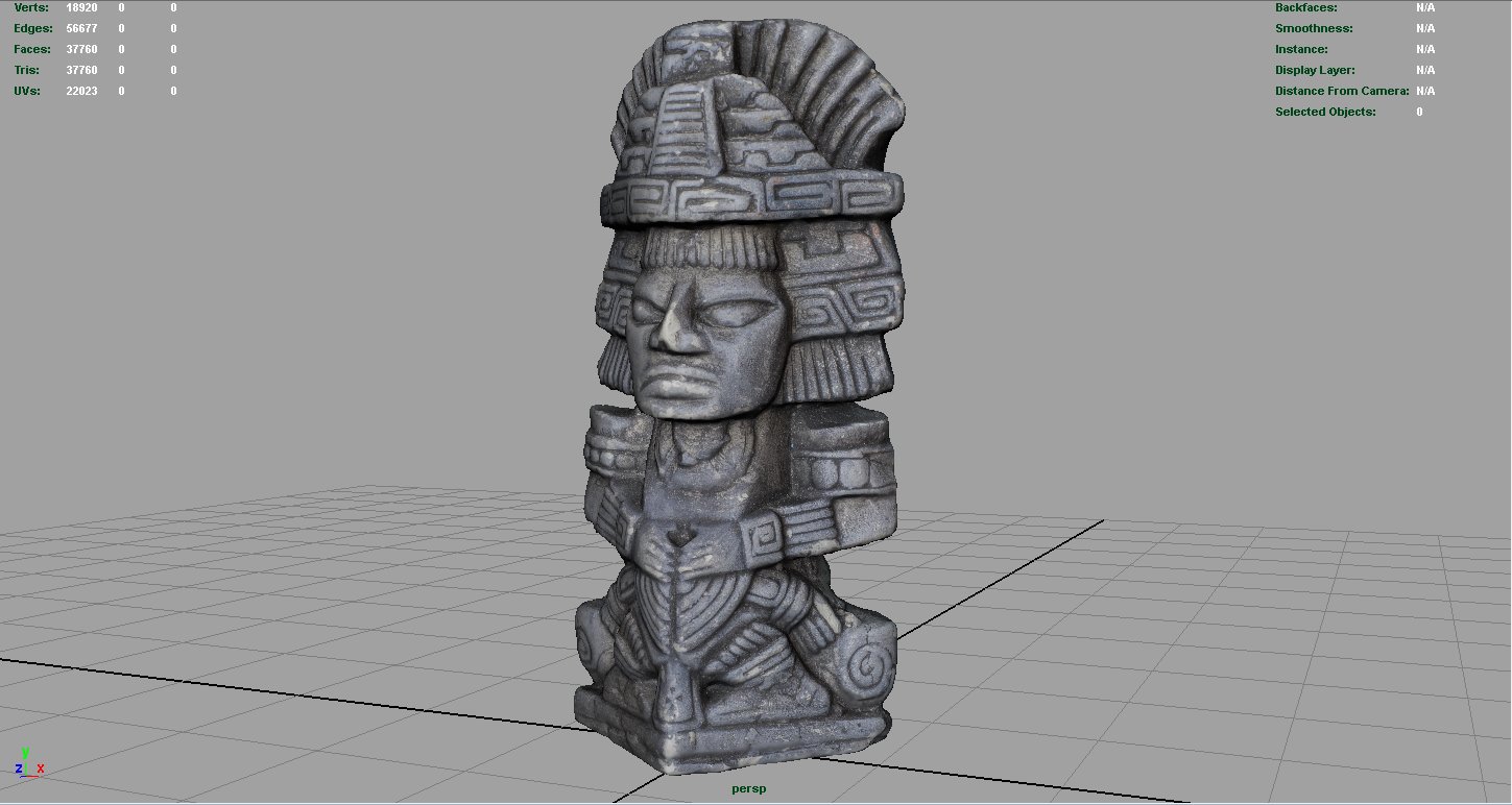 Ancient Maya Figure 3D Model in Sculpture 3DExport