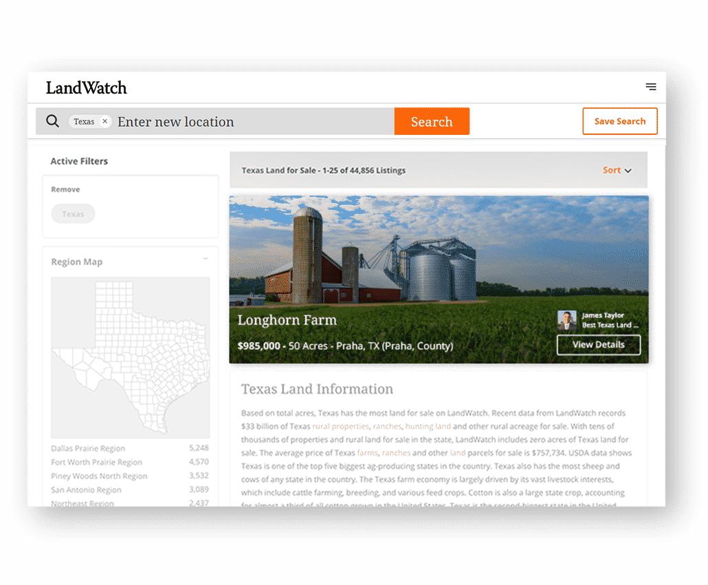 The largest online marketplace for buying and selling land
