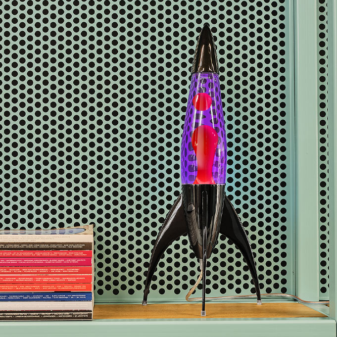 Mathmos Telstar Black Rocket Lava Lamp