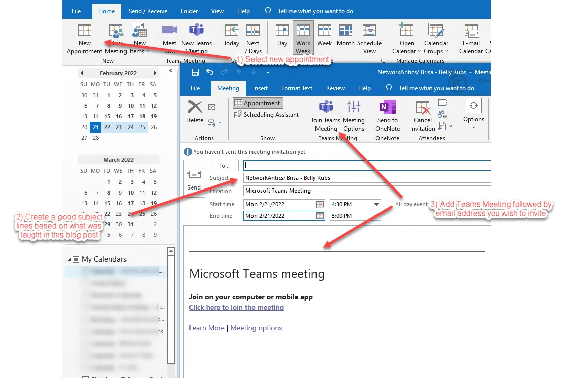 How to Create a Calendar Invite in Outlook Network Antics