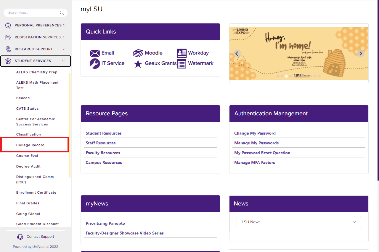 myLSU Portal Finding a Student's GPA GROK Knowledge Base