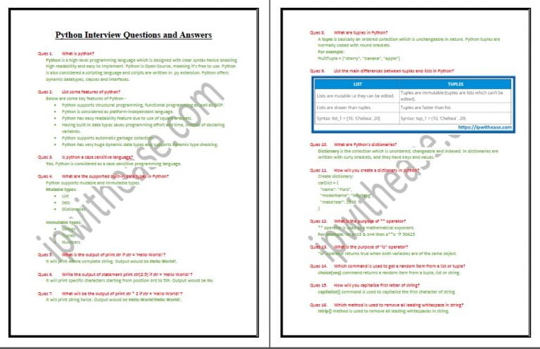 PYTHON » Network Interview