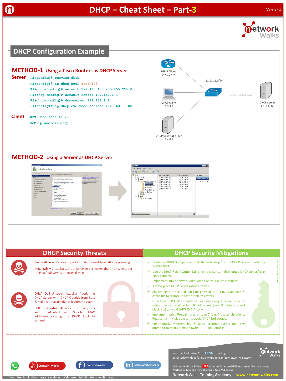 DHCP Study Notes Cheatsheet - Part 3 - Network Walks Academy