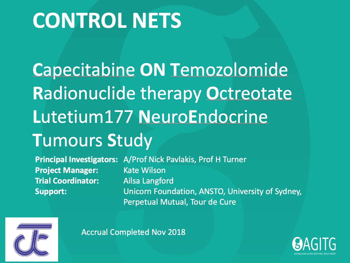 CONTROL NETS Clinical Trial Update NeuroEndocrine Cancer Australia