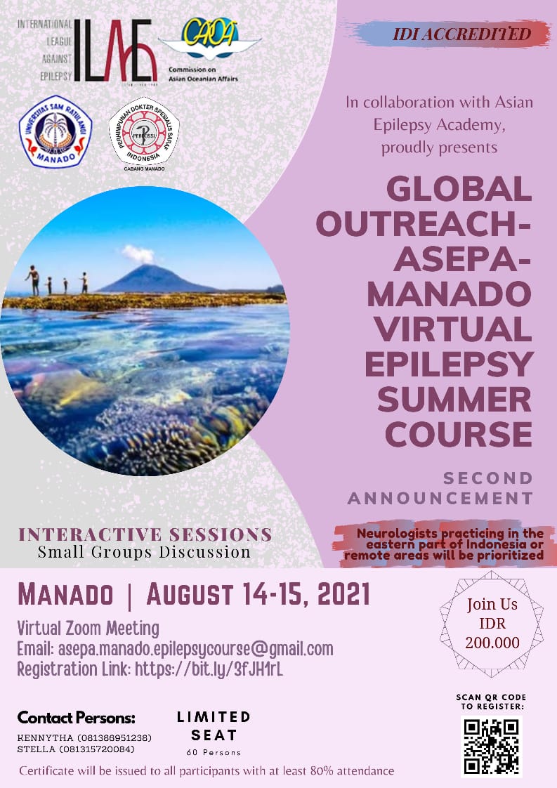 Final Announcement Global Outreach ASEPA Manado Virtual Epilepsy Summer  Course - Neurologi Unsrat