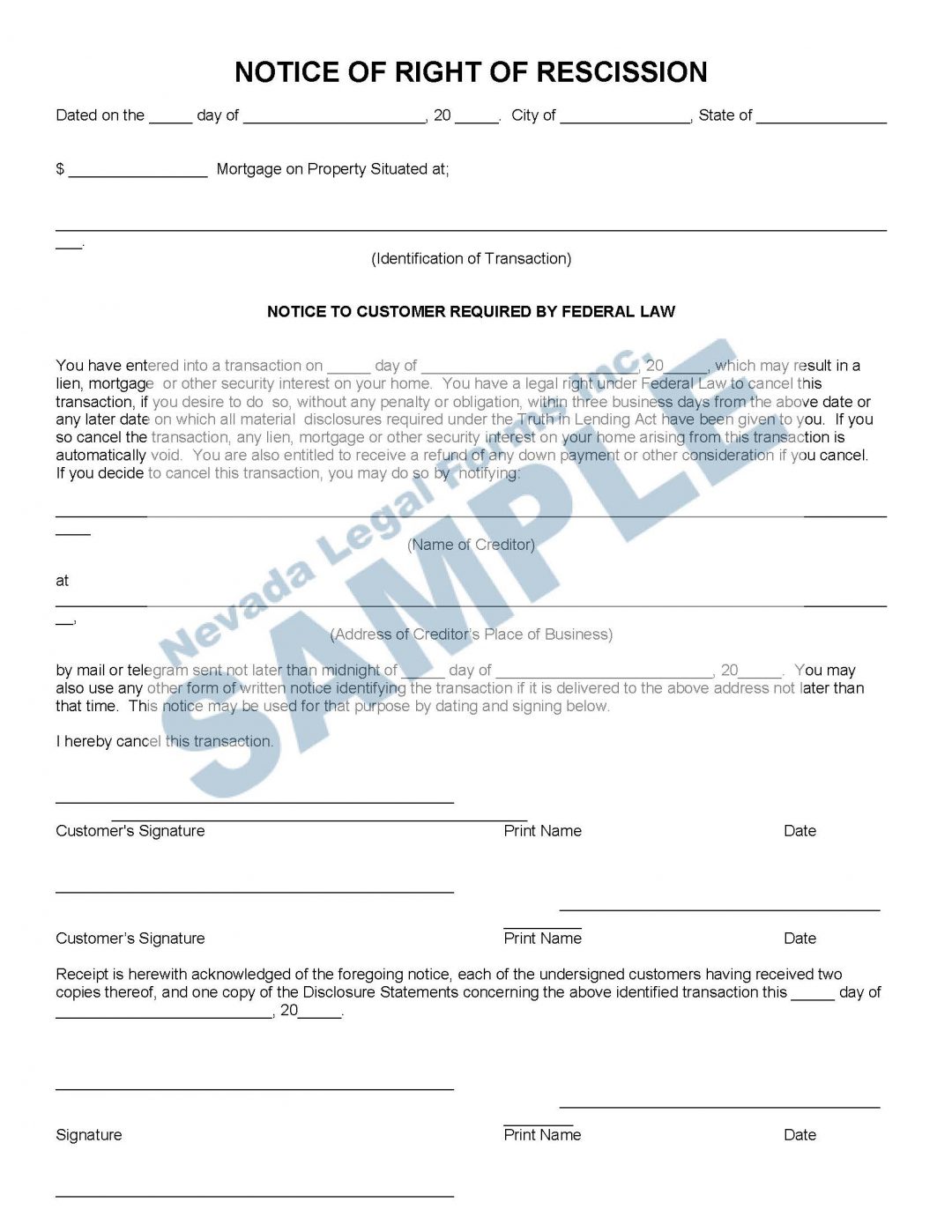 Notices Nevada Legal Forms & Services
