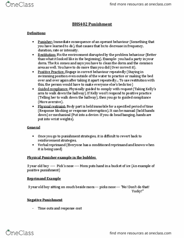 Class Notes for Behavioural Sciences BHS402 at Seneca College OneClass