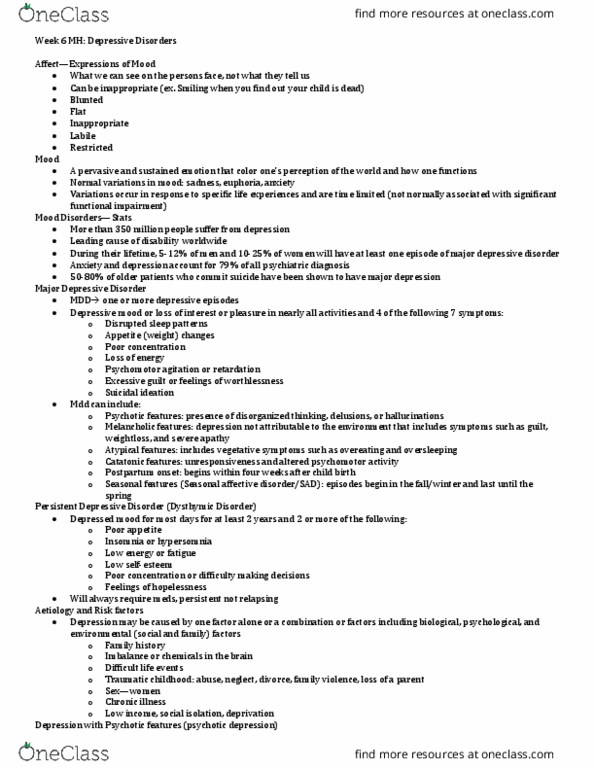 Class Notes for NSG 3320 at University of Ottawa (UOTTAWA) OneClass