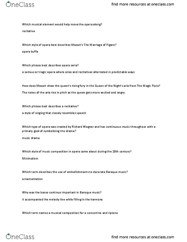 Mul 2010 Lecture Notes - Summer 2018, Lecture 38 - Key Signature, Oratorio, Singspiel
