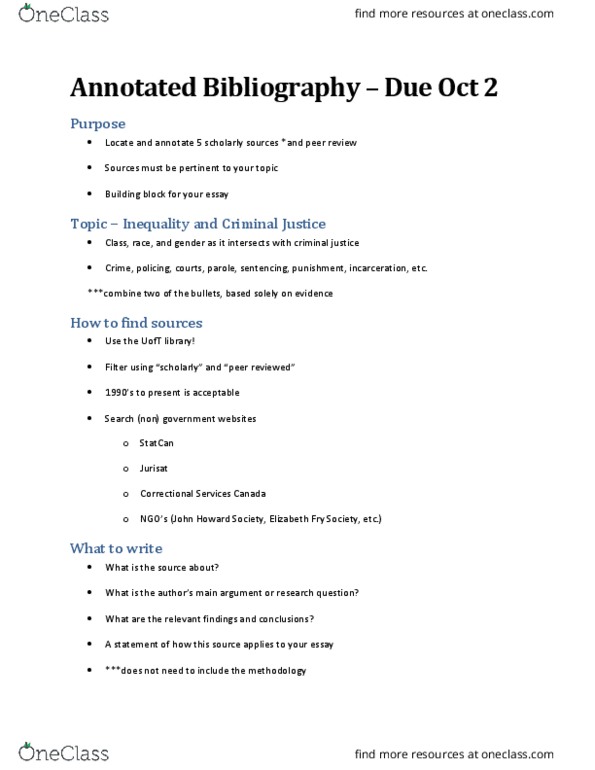 SOC209H5 Lecture Notes Fall 2015, Lecture 1 Canadian Association Of