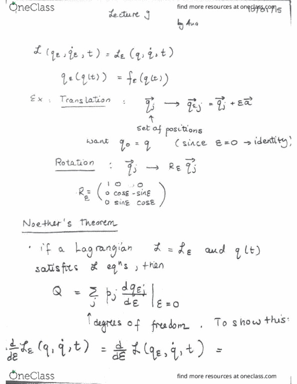 Class Notes for PHYSICS 151 at Harvard University OneClass