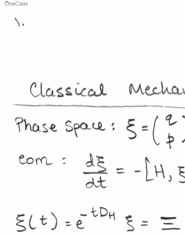 Class Notes for PHYSICS 151 at Harvard University