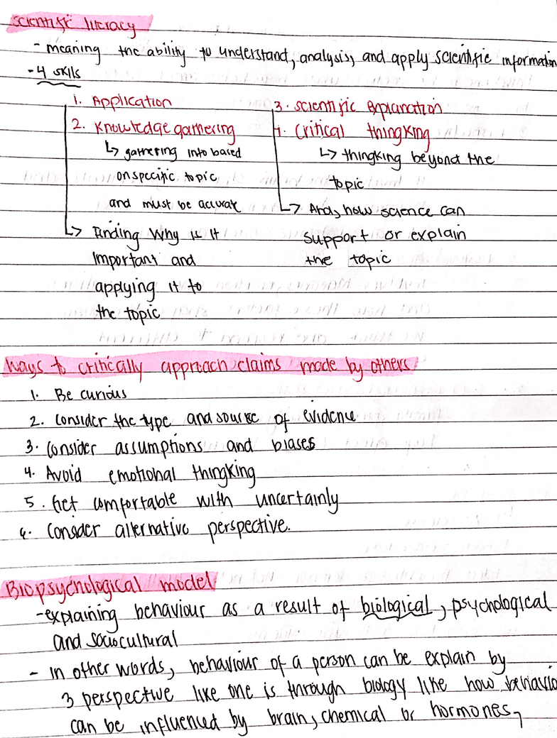 PSYC 1200 Lecture 1 Psychology Chapter 1 OneClass