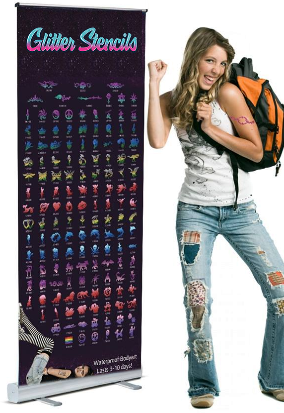 Glitter tattoos, glitter tattoo kits, glitter tattoo stencils Glitter