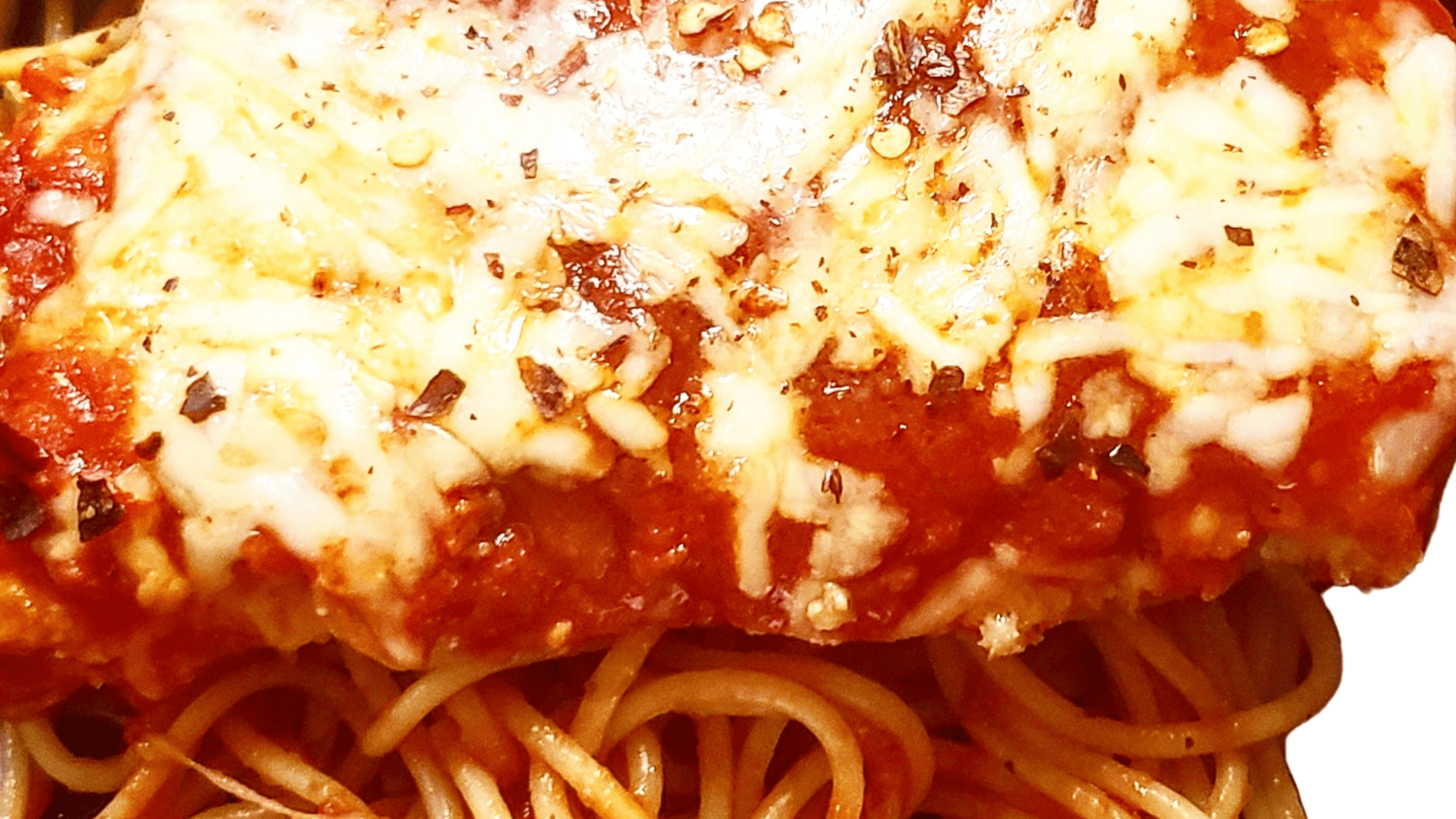 baked chicken parmesan is healthier than regular chicken parmesan and tastes great! Made with tomato sauce, panko bread crumbs, egg, parmesan cheese, italian seasonings, garlic powder, and pasta