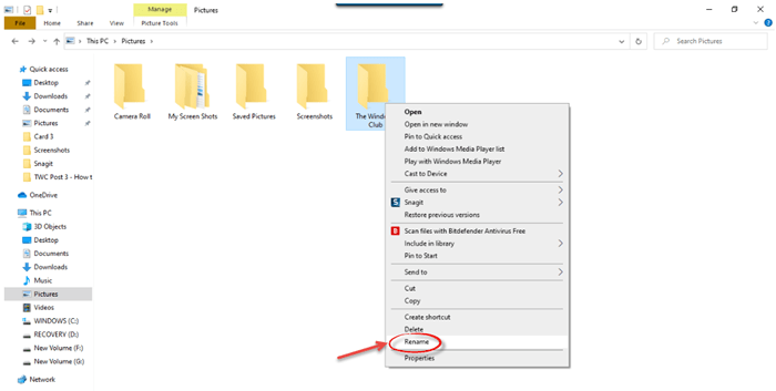 How to rename Files and Folders in Windows 10