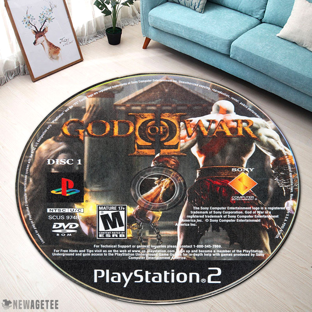 God of War II PlayStation 2 Disc Round Rug Carpet