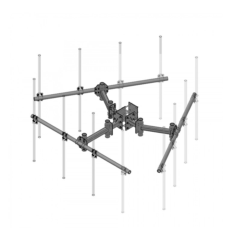 Wood Square Pole 3Sector CoLocation TArm Frame Kit Newave Tower