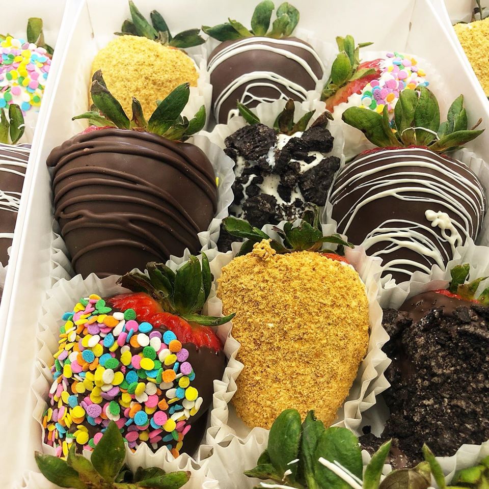 Assorted gourmet chocolate dipped strawberries 1 dozen Newberry Candy