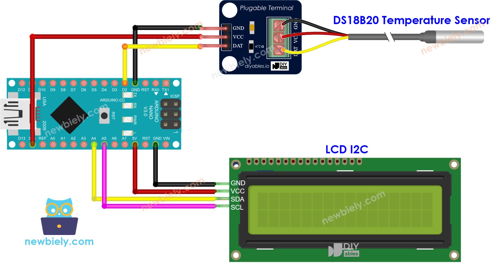 Arduino Nano Temperature Sensor LCD Arduino Nano Tutorial