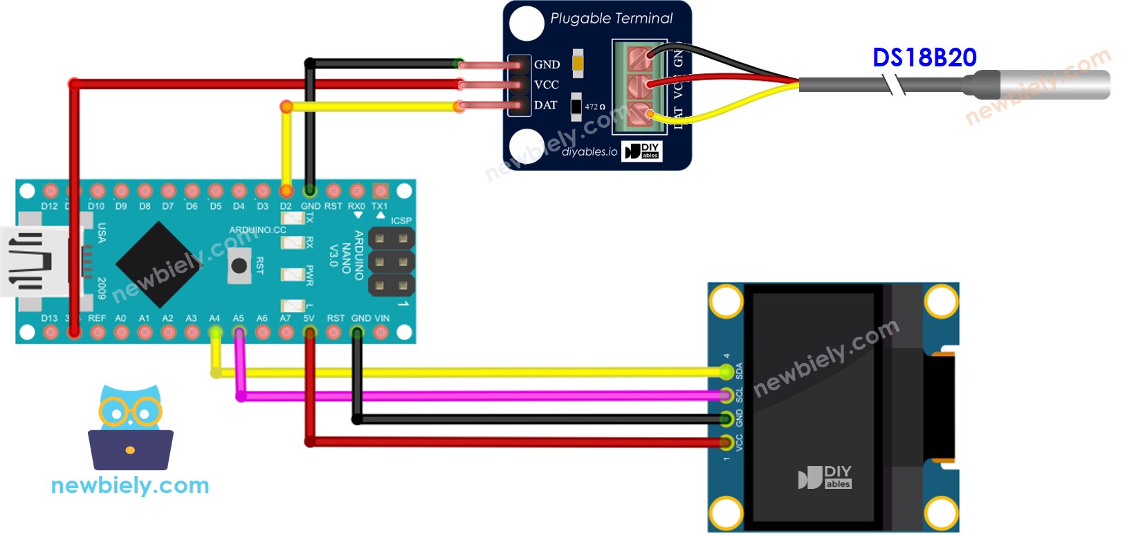 Arduino Nano Temperature Sensor OLED Arduino Nano Tutorial