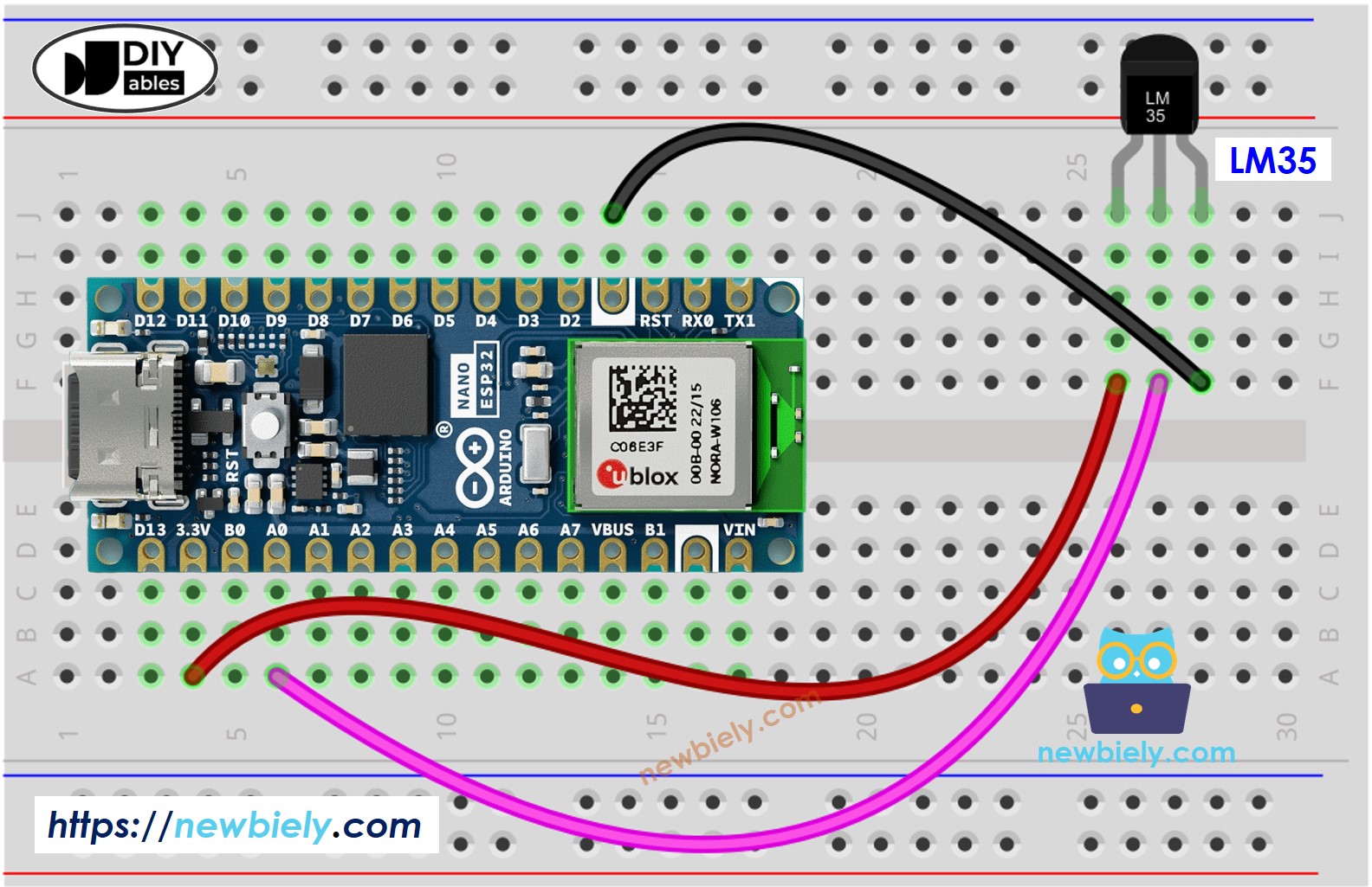 Arduino Nano ESP32 LM35 Temperature Sensor Arduino Nano ESP32 Tutorial