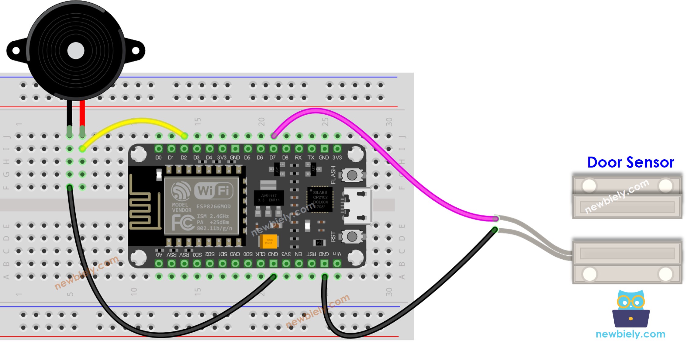 ESP8266 Door Sensor Piezo Buzzer ESP8266 Tutorial