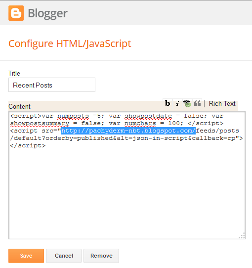 How to Add Recent Posts Widget to Blogger New Blogger Themes