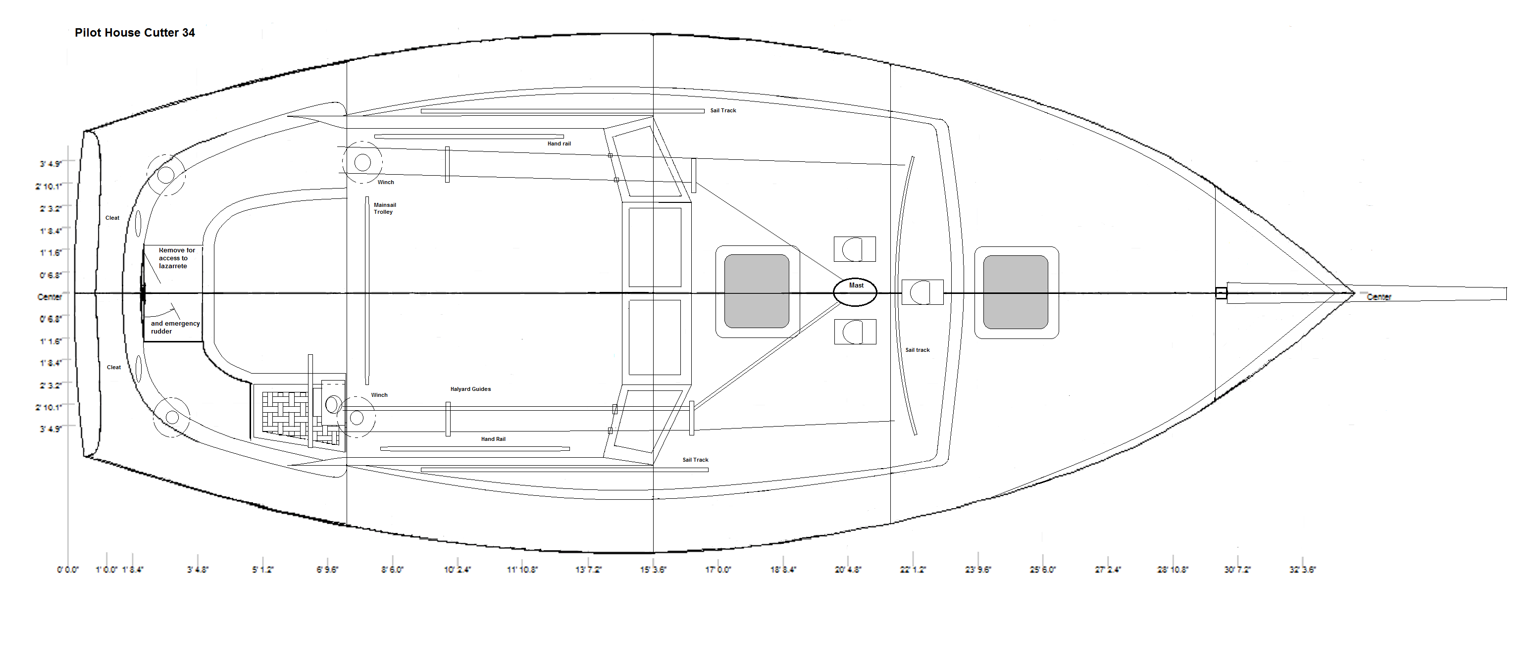 Pilot House Sailing Cutter Plans 35 Foot/10. 7 Meter
