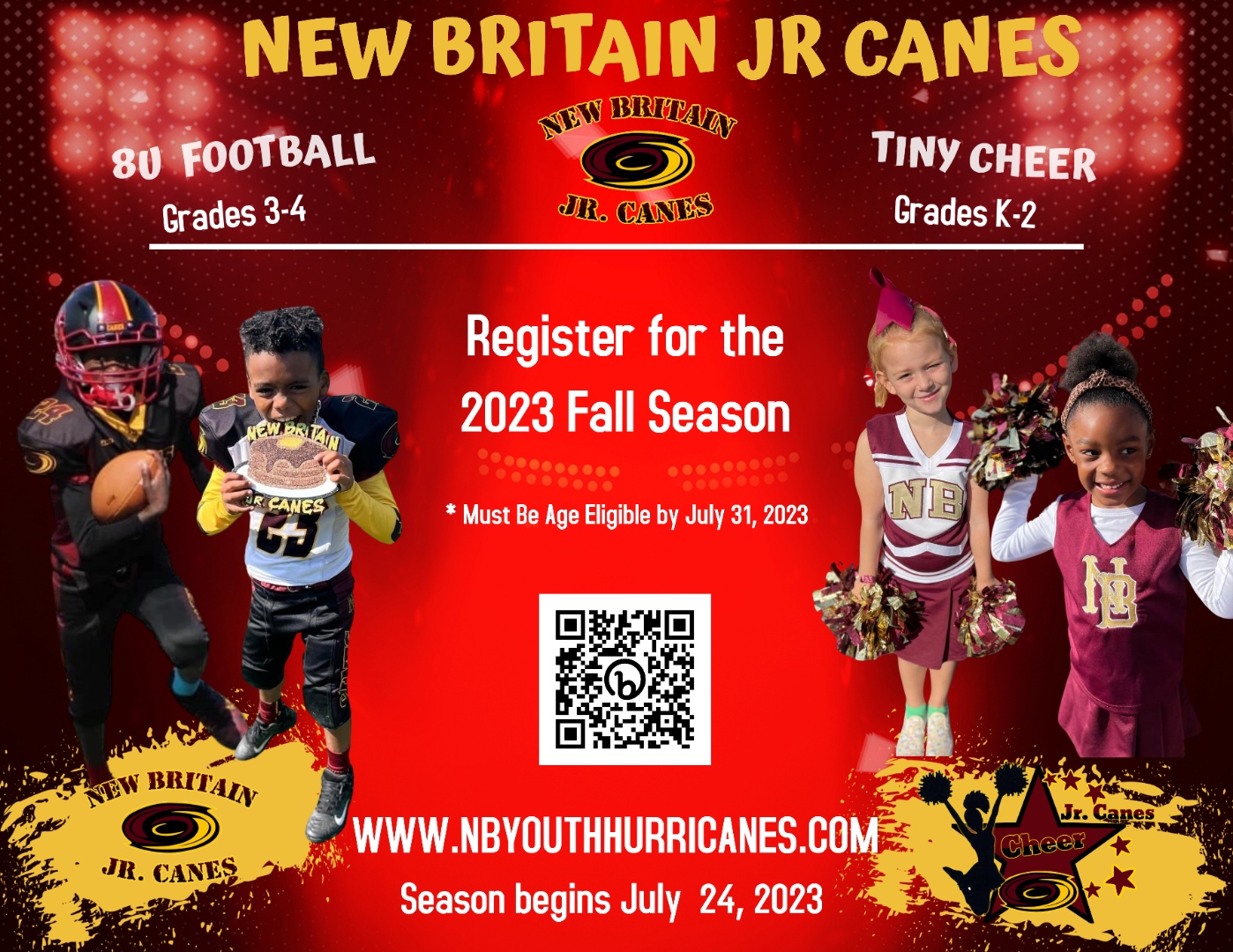 Registration Available for Jr Canes Fall Football and Cheer New