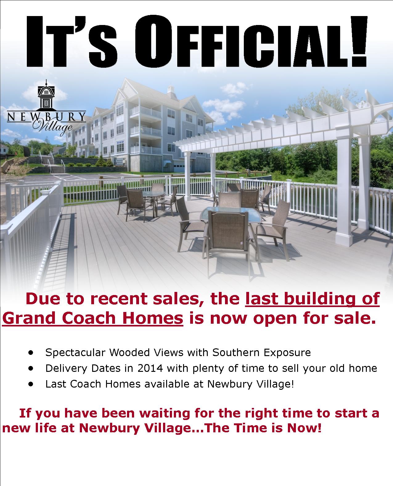 Newbury Village Brookfield Last Building of Coach Homes Now Available