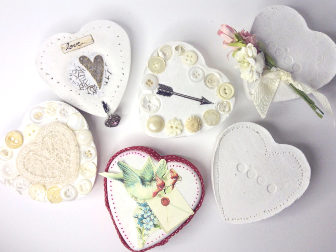 Plaster of Paris Hearts Valentine's Day Project New England Today