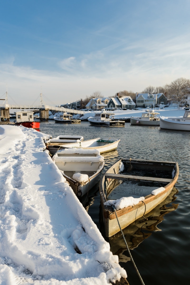 Winter in Ogunquit, Maine Perkins Cove & Marginal Way in Winter