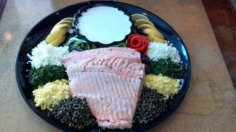 Poached Scottish Salmon Platter New England Fish Market & Restaurant