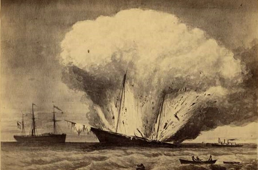 Destruction of the Caleb Cushing Confederate Pirates in Maine New