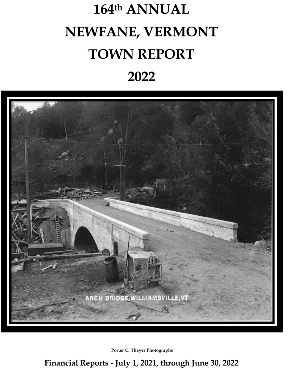 164th Annual Newfane, Vermont Town Report 2022 Official site for