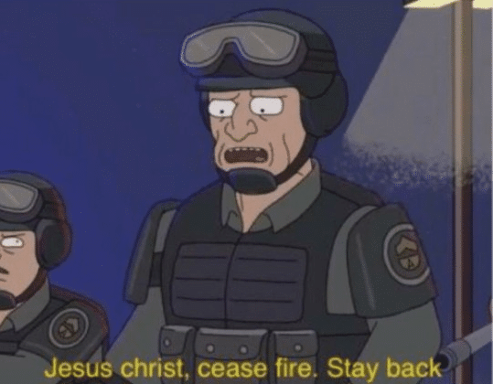 Meme Generator Jesus christ, cease fire, stay back Newfa Stuff