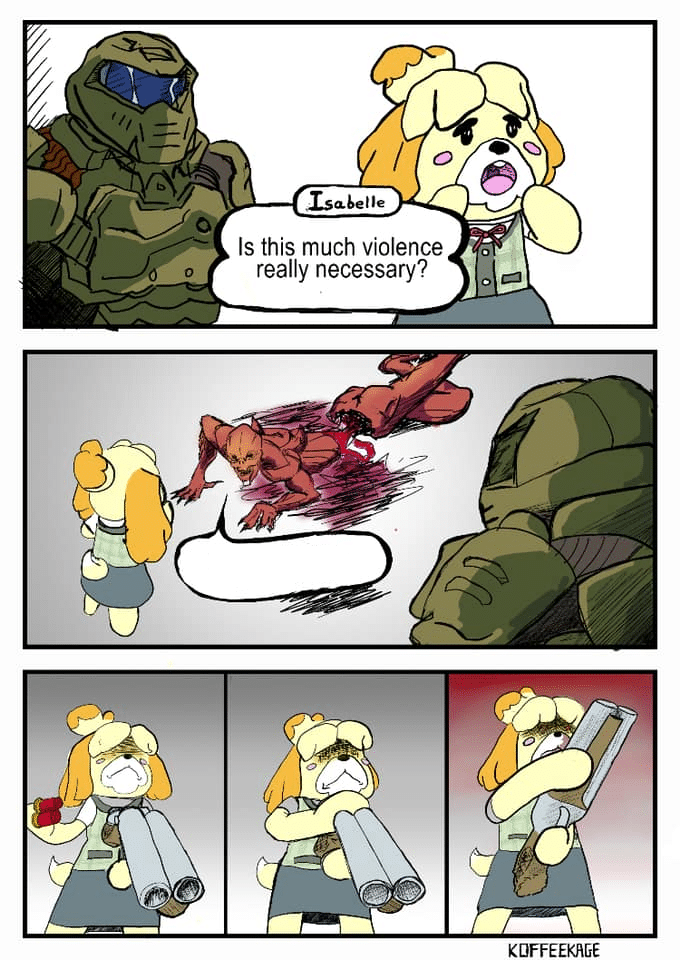 Meme Generator Isabelle and Doom Guy Comic Newfa Stuff