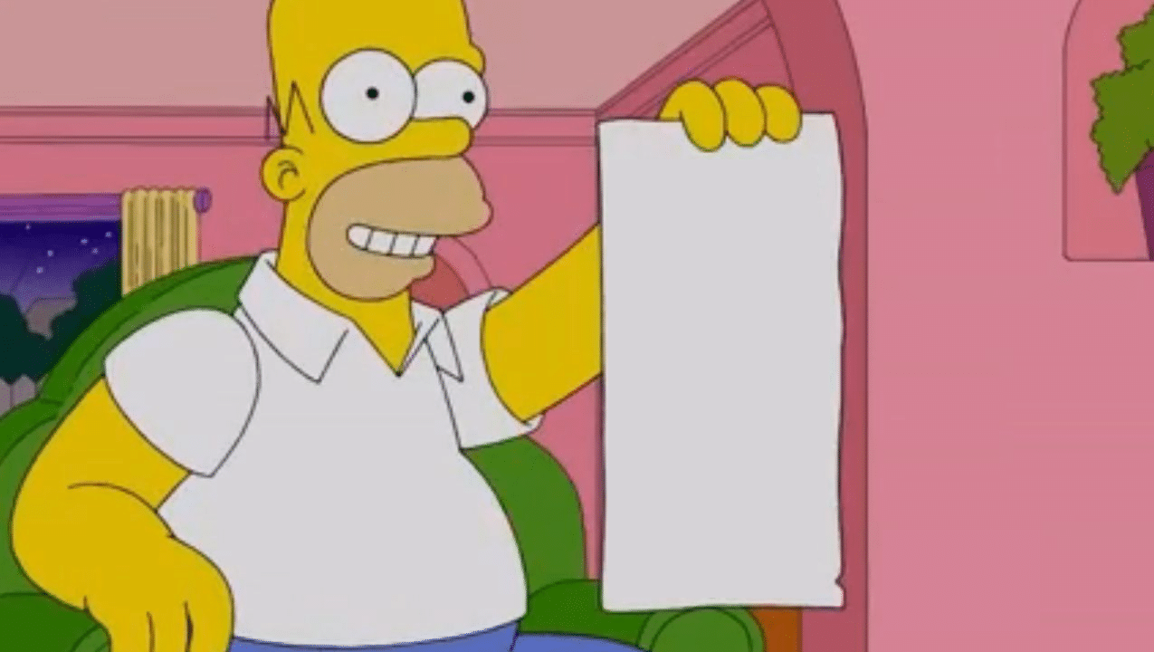 Homer holding list Simpsons, Homer, Holding Sign, List, Paper r