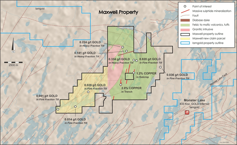 Maxwell Gold Property Geophysical Survey Commences and JMW Property