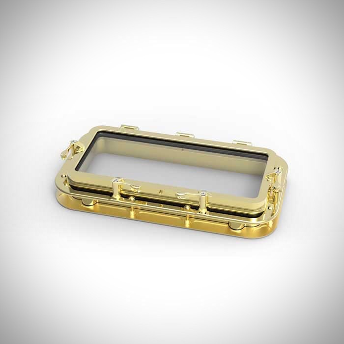 8×18 Bronze Rectangular Portlight New Found Metals