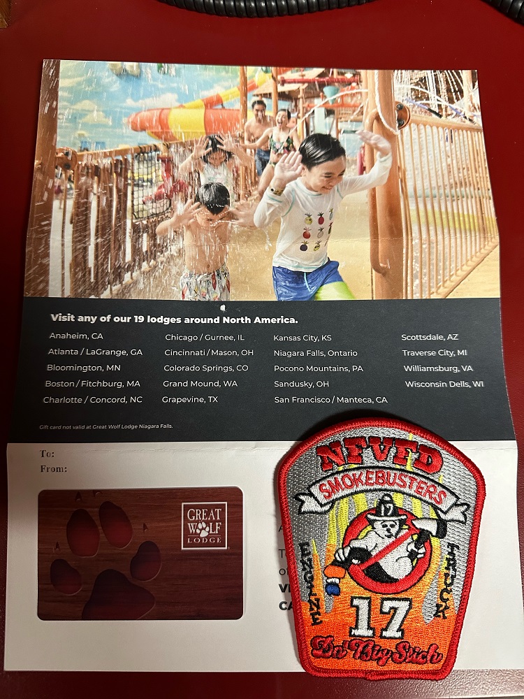 (2) 500 Great Wolf Lodge Gift Cards New Franklin Fire Company
