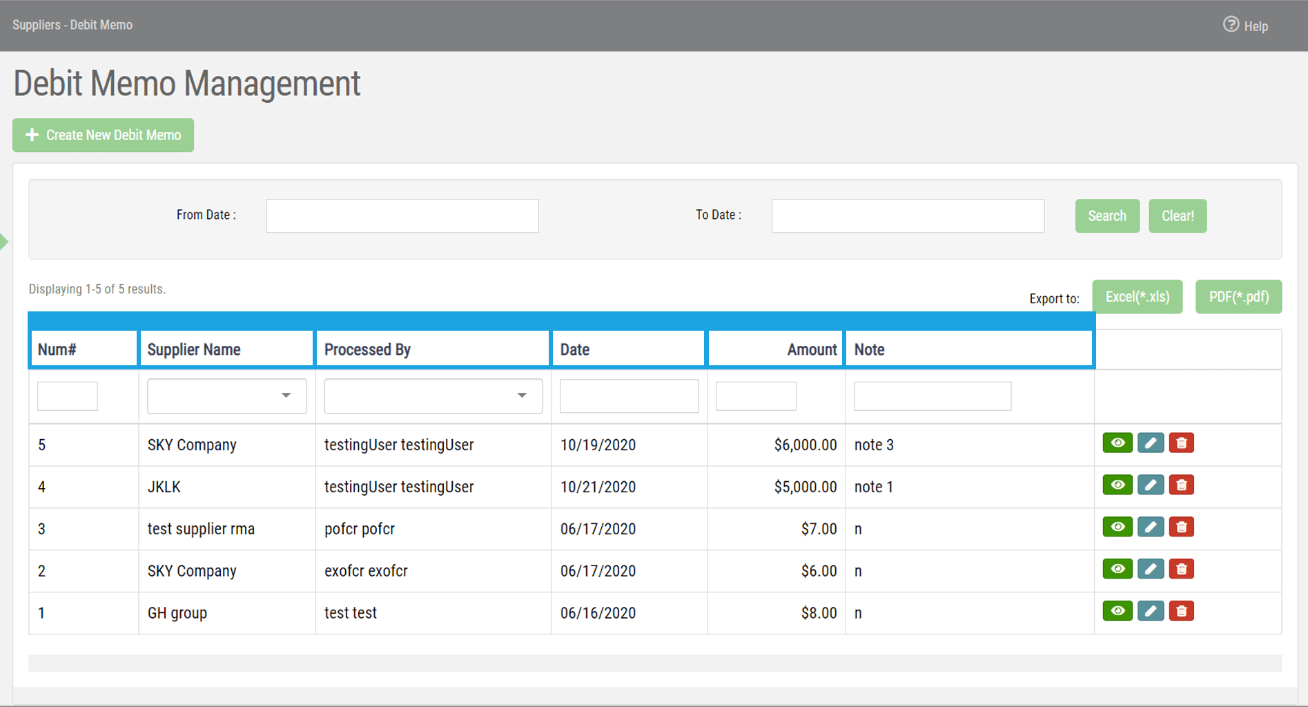 Supplier Debit Memo ( Debit Memos ) New G Solution
