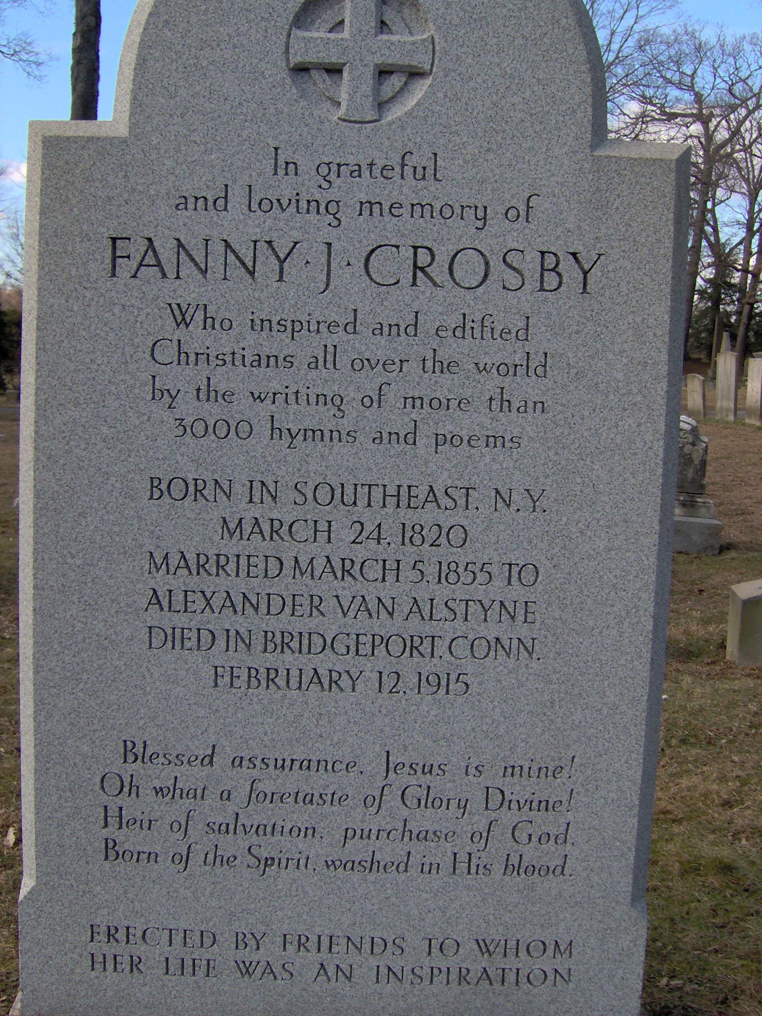 NEW HOPE MUSIC Featured Christian Songwriter Fanny Crosby